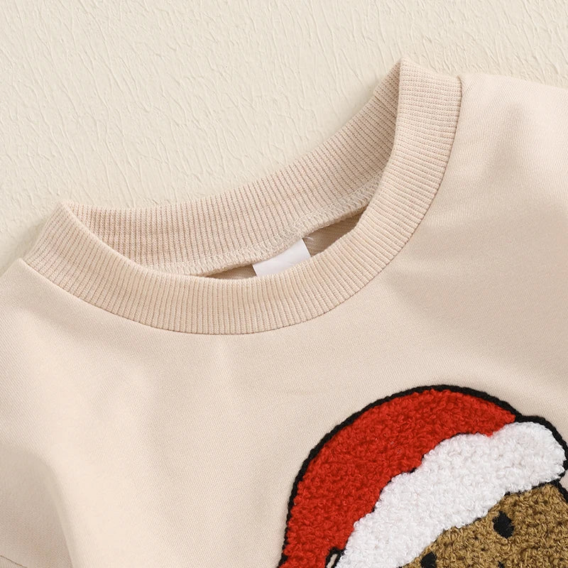 Gingerbread Embroidery Sweatshirt Romper