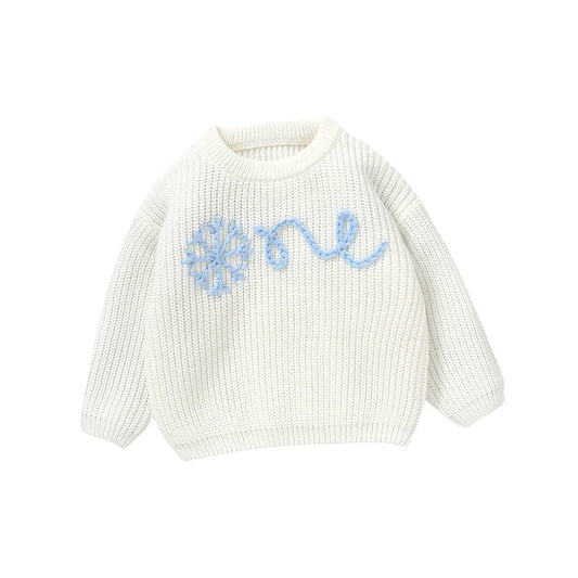 Newborn Baby Sweater Knit Infant Girl Boy Pullover Fashion Embroidered Letter Toddler Kid Clothes Overalls Long Sleeve White Top