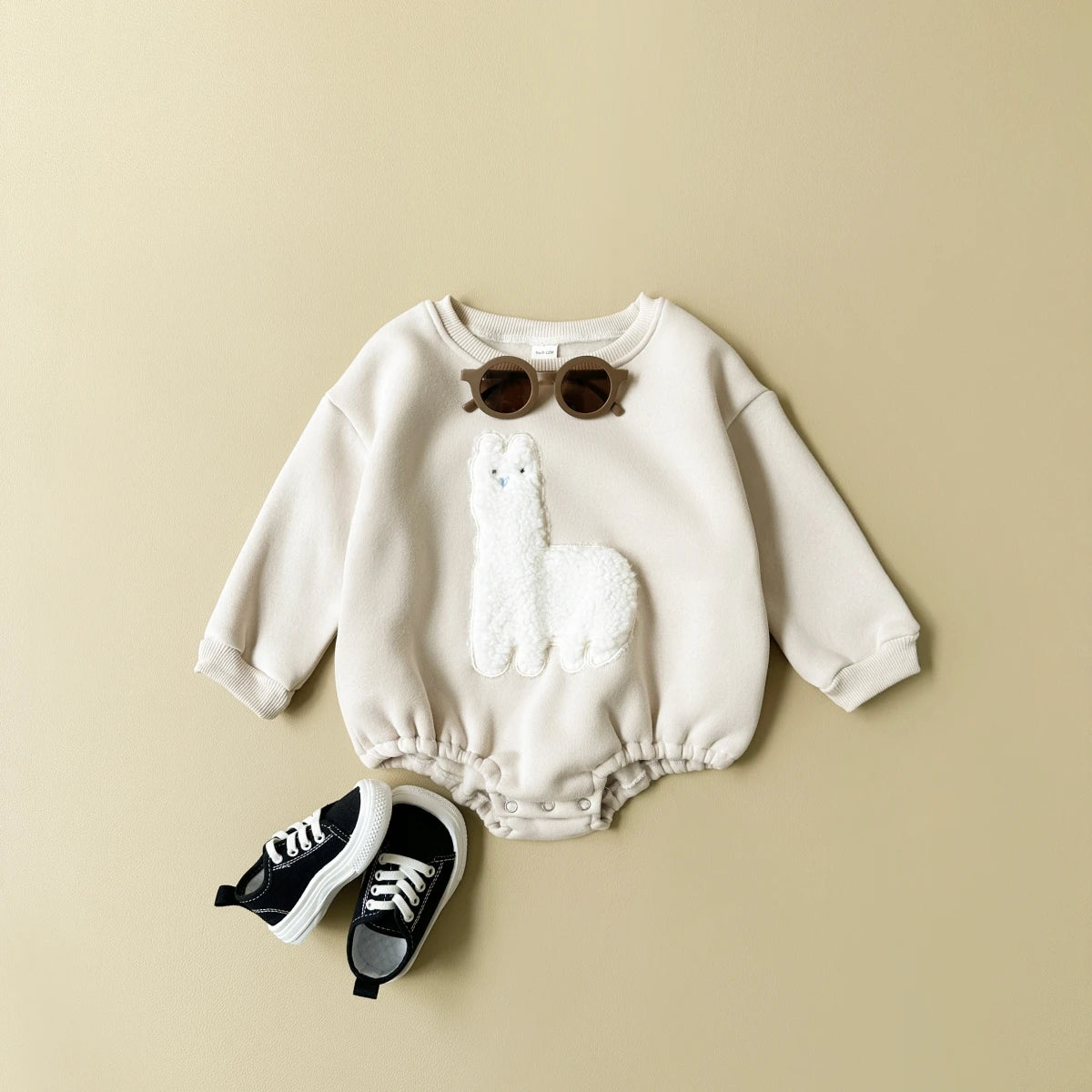 Llama long sleeve romper