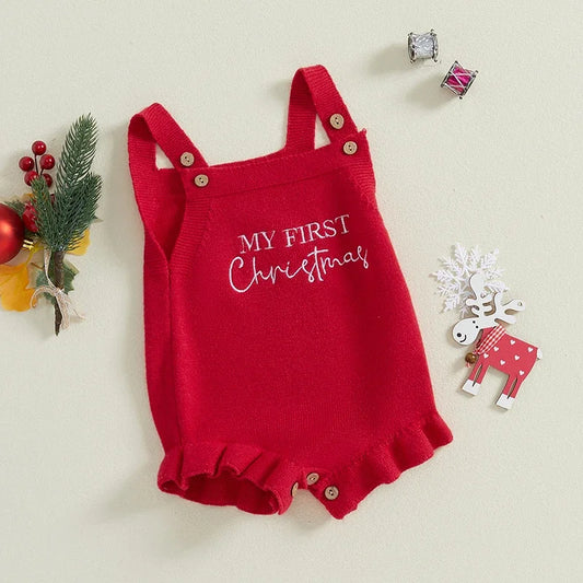 My First Christmas Knit Romper